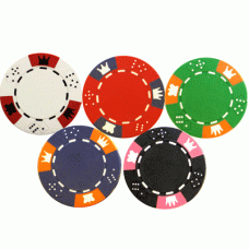 Crown And Dice Design Clay Poker Chips 14g Pack of 25