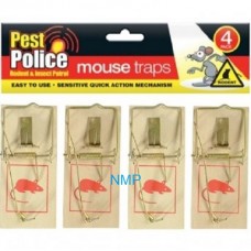 Pest police Mouse traps 4 Pack Wood